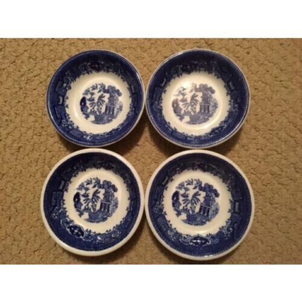 JACKSON CHINA SET OF 4 BLUE 4" BOWLS--FALLS CREEK PENNSYLVANIA **NICE**